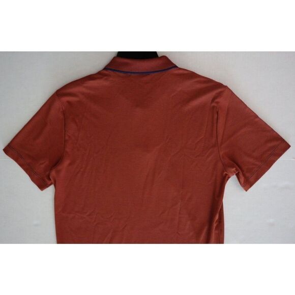 Theory L0194518 Men's Sz Medium Red/Indigo Current Stripe Standard Polo Shirt - Picture 5 of 9